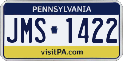 PA license plate JMS1422