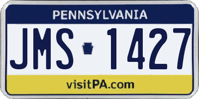 PA license plate JMS1427