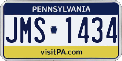 PA license plate JMS1434