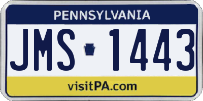 PA license plate JMS1443