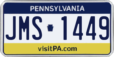 PA license plate JMS1449