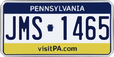 PA license plate JMS1465