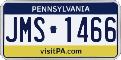PA license plate JMS1466