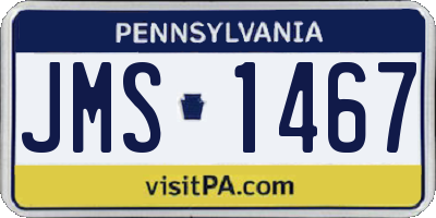 PA license plate JMS1467