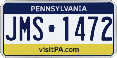 PA license plate JMS1472