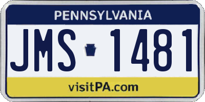 PA license plate JMS1481