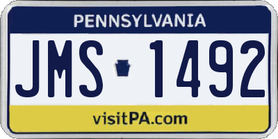 PA license plate JMS1492