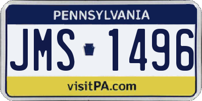 PA license plate JMS1496