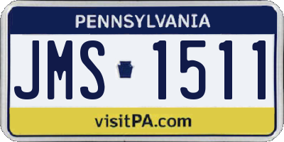 PA license plate JMS1511