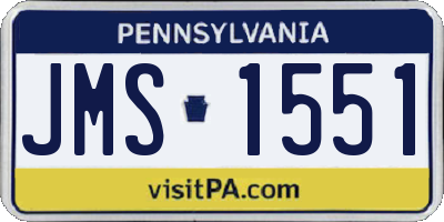 PA license plate JMS1551