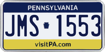 PA license plate JMS1553