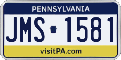 PA license plate JMS1581