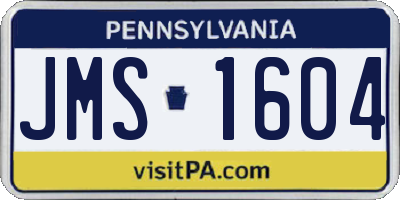 PA license plate JMS1604