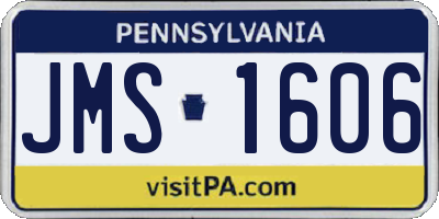 PA license plate JMS1606