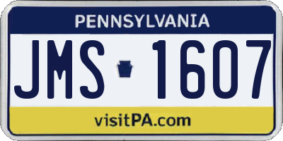 PA license plate JMS1607