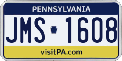 PA license plate JMS1608