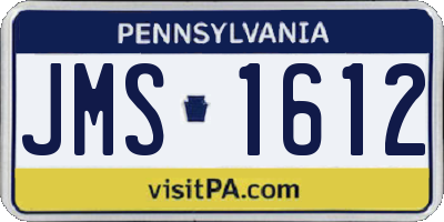 PA license plate JMS1612