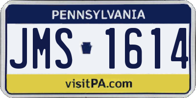 PA license plate JMS1614