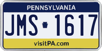PA license plate JMS1617
