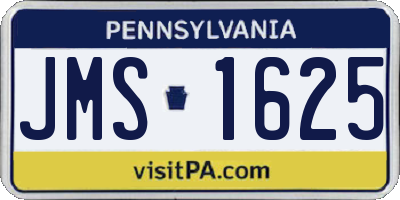 PA license plate JMS1625