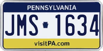 PA license plate JMS1634