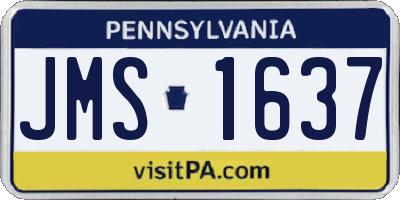 PA license plate JMS1637