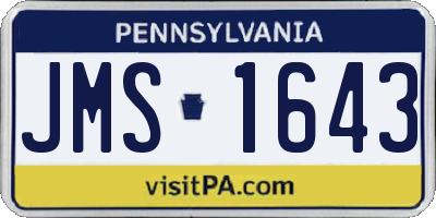 PA license plate JMS1643