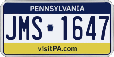PA license plate JMS1647