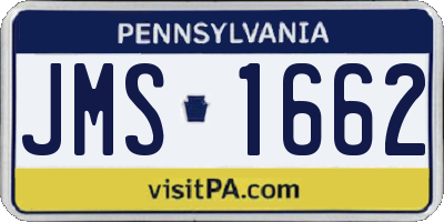PA license plate JMS1662