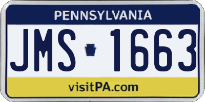 PA license plate JMS1663