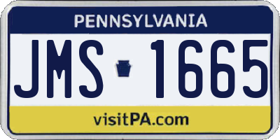 PA license plate JMS1665