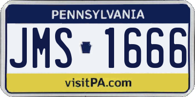 PA license plate JMS1666