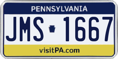 PA license plate JMS1667