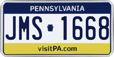 PA license plate JMS1668
