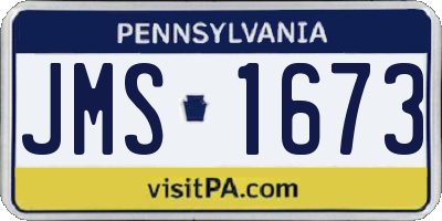 PA license plate JMS1673