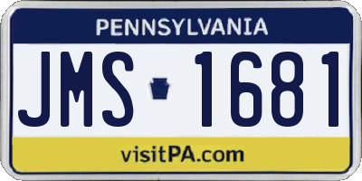 PA license plate JMS1681
