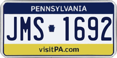 PA license plate JMS1692