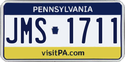 PA license plate JMS1711