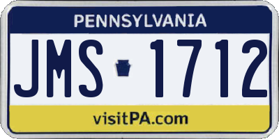 PA license plate JMS1712