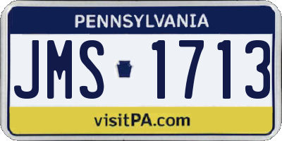 PA license plate JMS1713