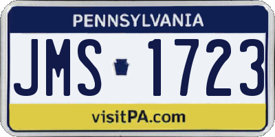 PA license plate JMS1723