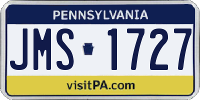 PA license plate JMS1727