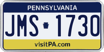 PA license plate JMS1730