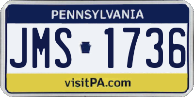 PA license plate JMS1736