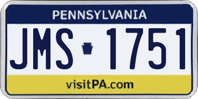 PA license plate JMS1751
