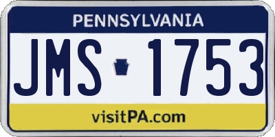 PA license plate JMS1753