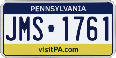 PA license plate JMS1761