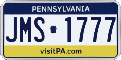 PA license plate JMS1777