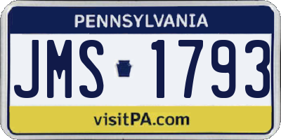 PA license plate JMS1793