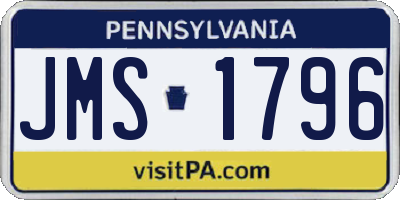 PA license plate JMS1796